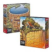 2-Pack of 500-Piece Jigsaw Puzzles, Bibliodame 1 and 2 | Puzzles for Adults and Kids Ages 8+