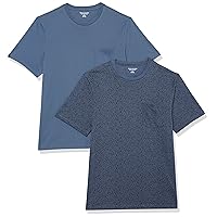 Amazon Essentials Men's Regular-Fit Short-Sleeve Crewneck Pocket T-Shirt, Pack of 2