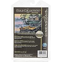 Dimensions Gold Collection Counted Cross Stitch Kit, Morning Lake, Ivory Aida, 7'' x 5'', 18 Count