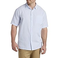 Oak Hill by DXL Big and Tall Men's Seersucker Stripe Sport Shirt, Ultramarine, Sizes XL-7XL