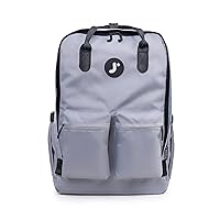 J World New York Timo Backpack for Teen Kids & Adults. Student Laptop Bookbag, Grey, One Size