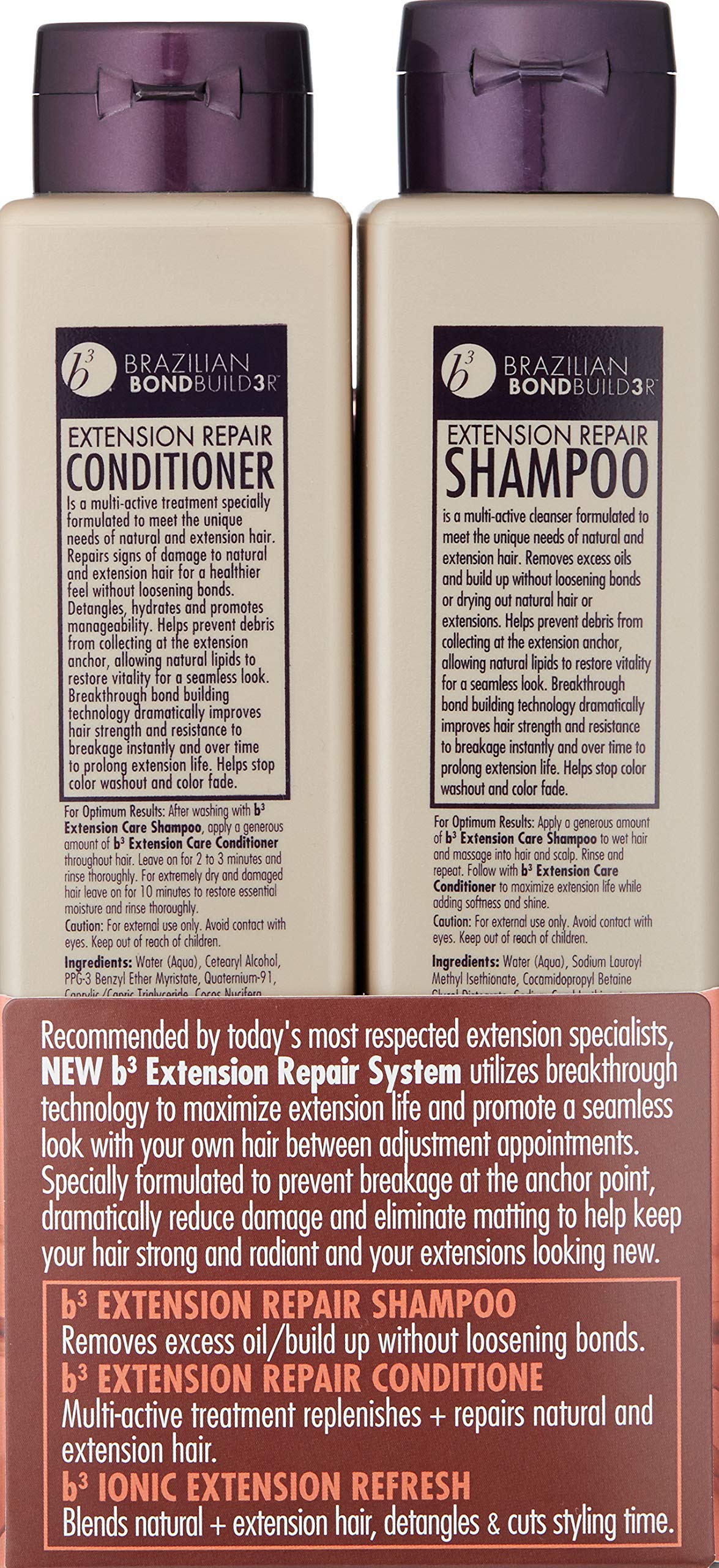 B3 Brazilian Bondbuilder Extension Shampoo/Conditioner/Refresh Trio Pack, 15 fl. oz.