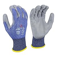 Radians Unisex Touchscreen Cut Level A8 Polyurethane Coated Cut Resistant Work Glove - Blue Shell/Gray Palm, Standard Size L