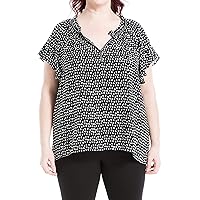 Max Studio Women's Plus Size Woven Flutter Sleeve Top