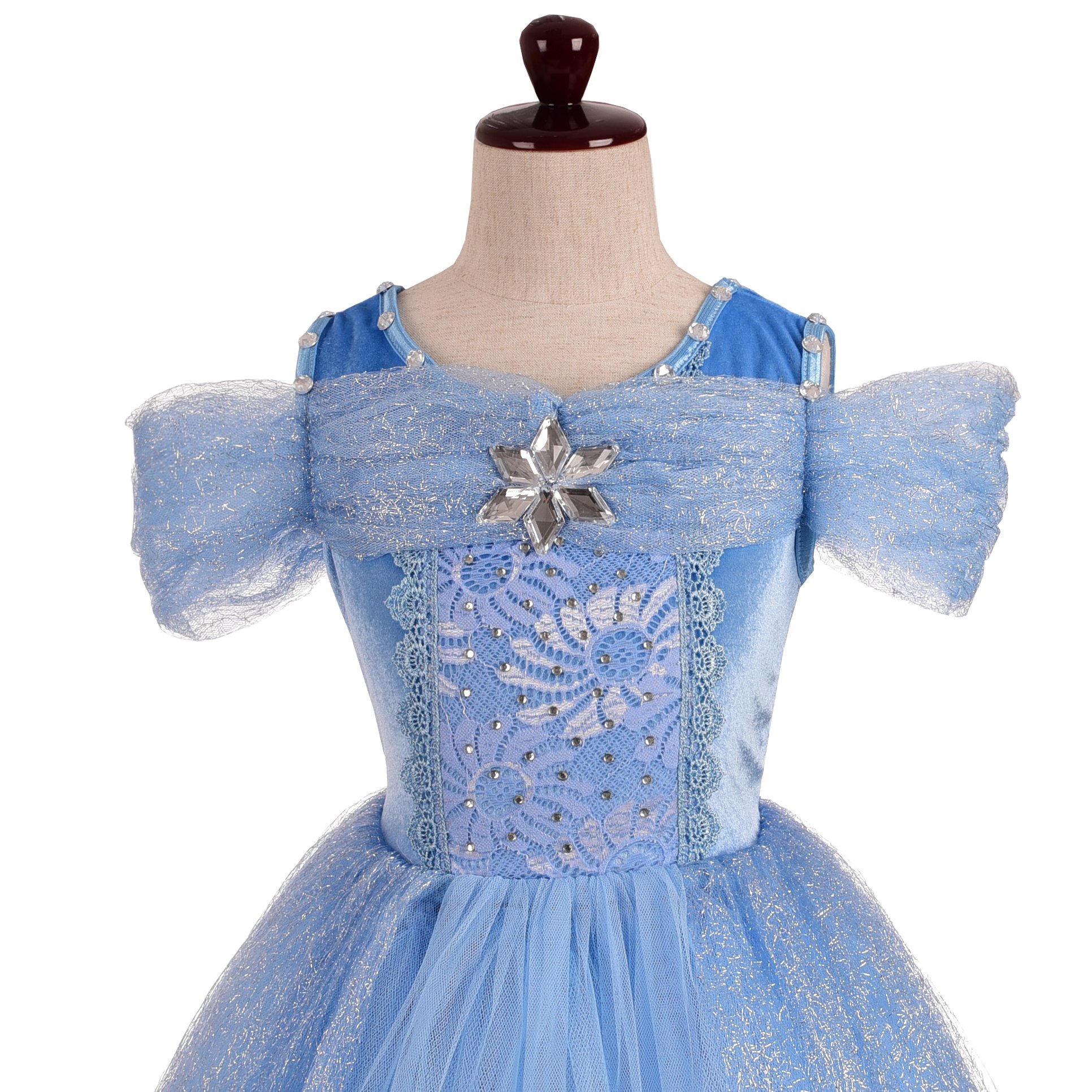 Dressy Daisy Girls' Princess Dress Costume Christmas Halloween Fancy Dresses Up Butterfly Size 5-6 Blue