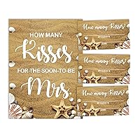 1 Sign + 30 Cards How Many Kisses for The Soon to Be Mrs White Beach Bridal Shower Game