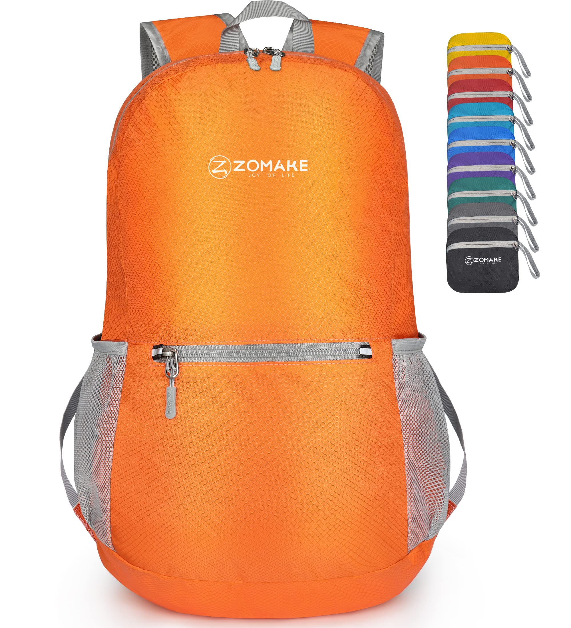 ZOMAKE Ultra Lightweight Hiking Backpack 20L - Water Resistant Small Backpack Packable Daypack for Women Men(Orange)