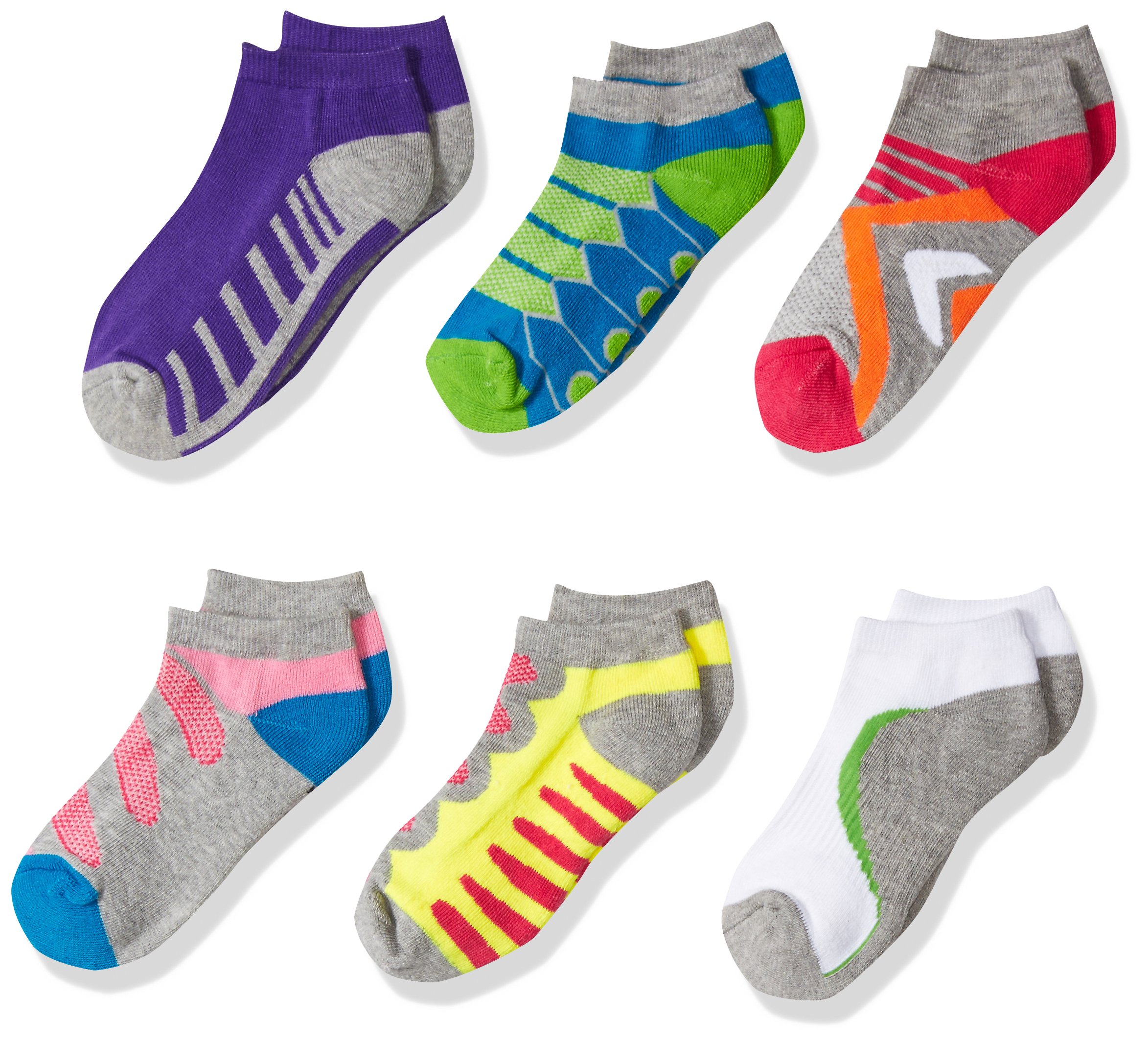 Jefferies Socks Girls' Big Tech Sport Low Cut Socks 6 Pack