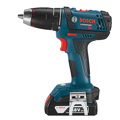 Bosch Power Tools Drill Driver Kit DDB181-02 - 18V Cordless Drill/Driver Tool Set with 2 Lithium Ion Batteries, 18 Volt Charger, & Soft Carry Contractor Bag