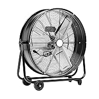 AmazonCommercial, Black 2-Speed Rotating 24-Inch Drum Fan