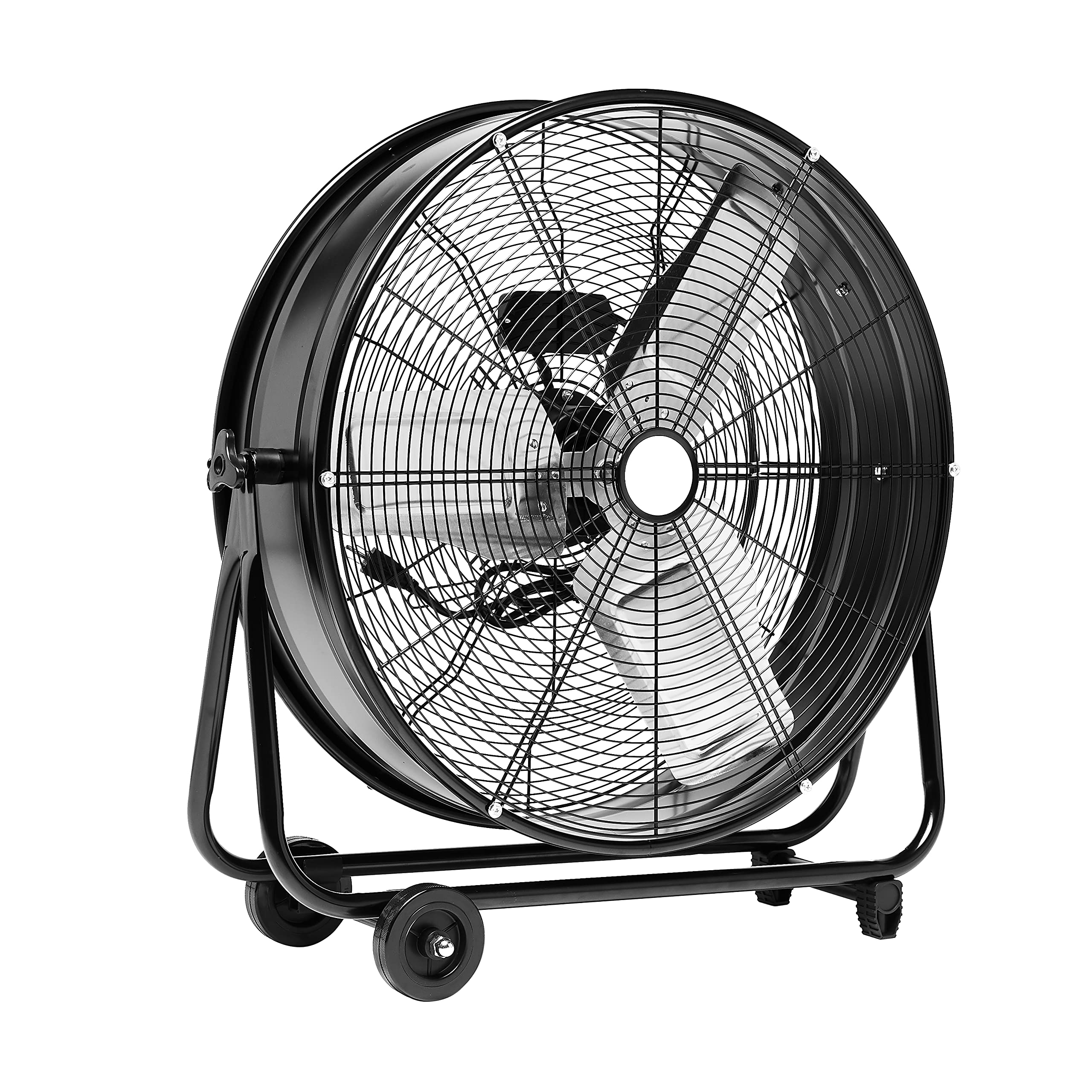 AmazonCommercial, Black 2-Speed Rotating 24-Inch Drum Fan