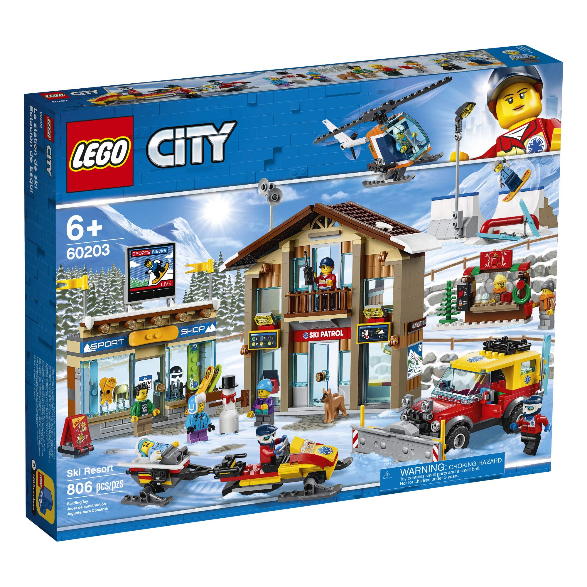 LEGO City Ski Resort 60203 Building Kit Snow Toy for Kids (806 Pieces)