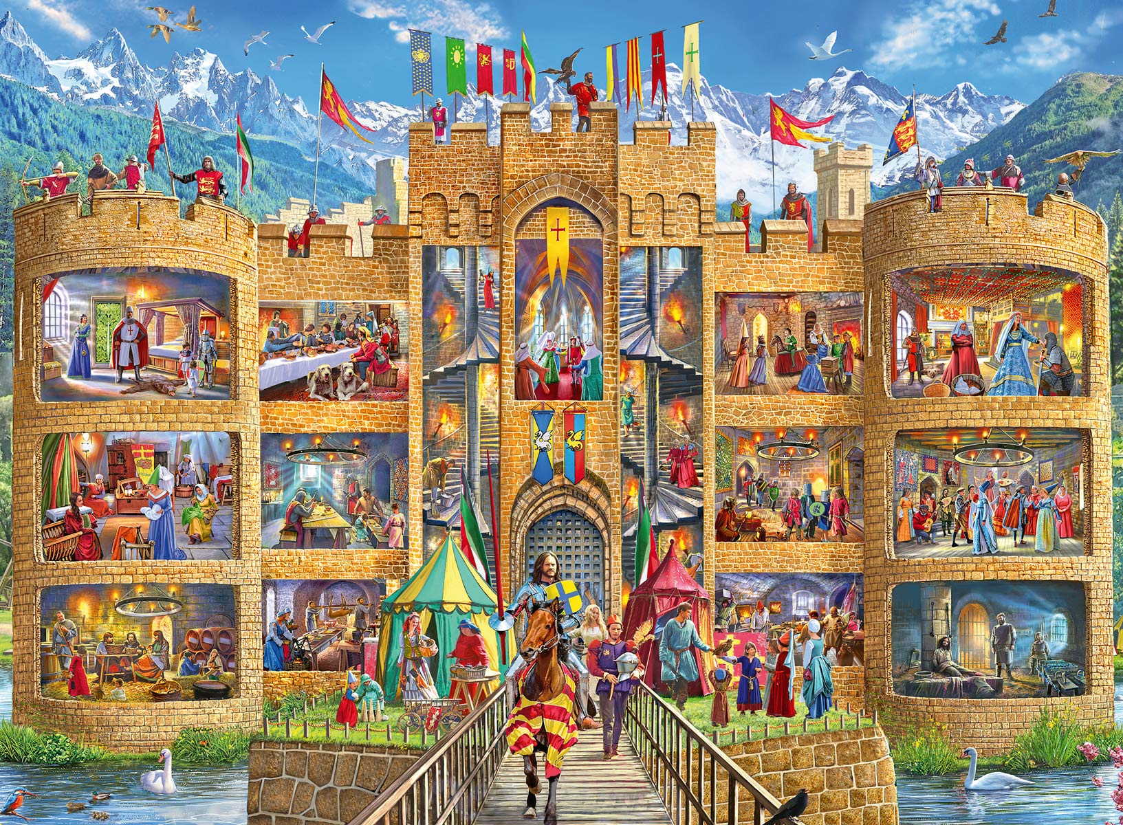 Ravensburger Castle Cutaway 150 Piece Jigsaw Puzzle for Kids - 12919 - Every Piece is Unique, Pieces Fit Together Perfectly