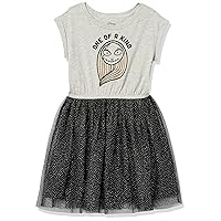 Amazon Essentials Disney | Marvel | Star Wars | Frozen | Princess Toddler Girls' Knit Short-Sleeve Tutu Dresses (Previously Spotted Zebra), Nightmare Sally, 4T