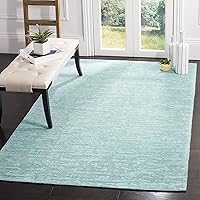 SAFAVIEH Marbella Collection Accent Rug - 4' x 6', Blue & Turquoise, Handmade Abstract Chenille, Ideal for High Traffic Areas in Entryway, Living Room, Bedroom (MRB631K)