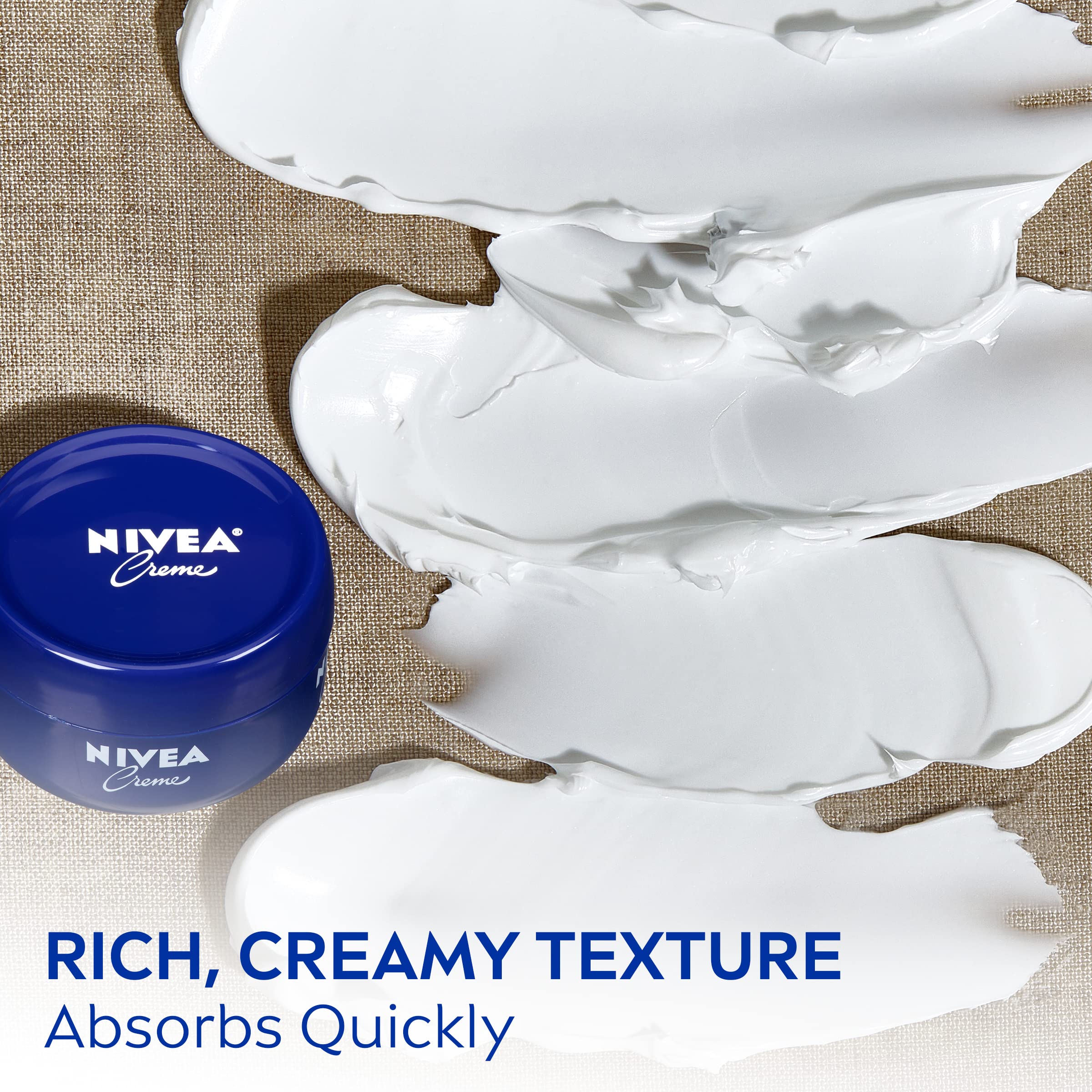 NIVEA Creme Body, Face and Hand Moisturizing Cream, 3 Pack of 6.8 Oz Jars