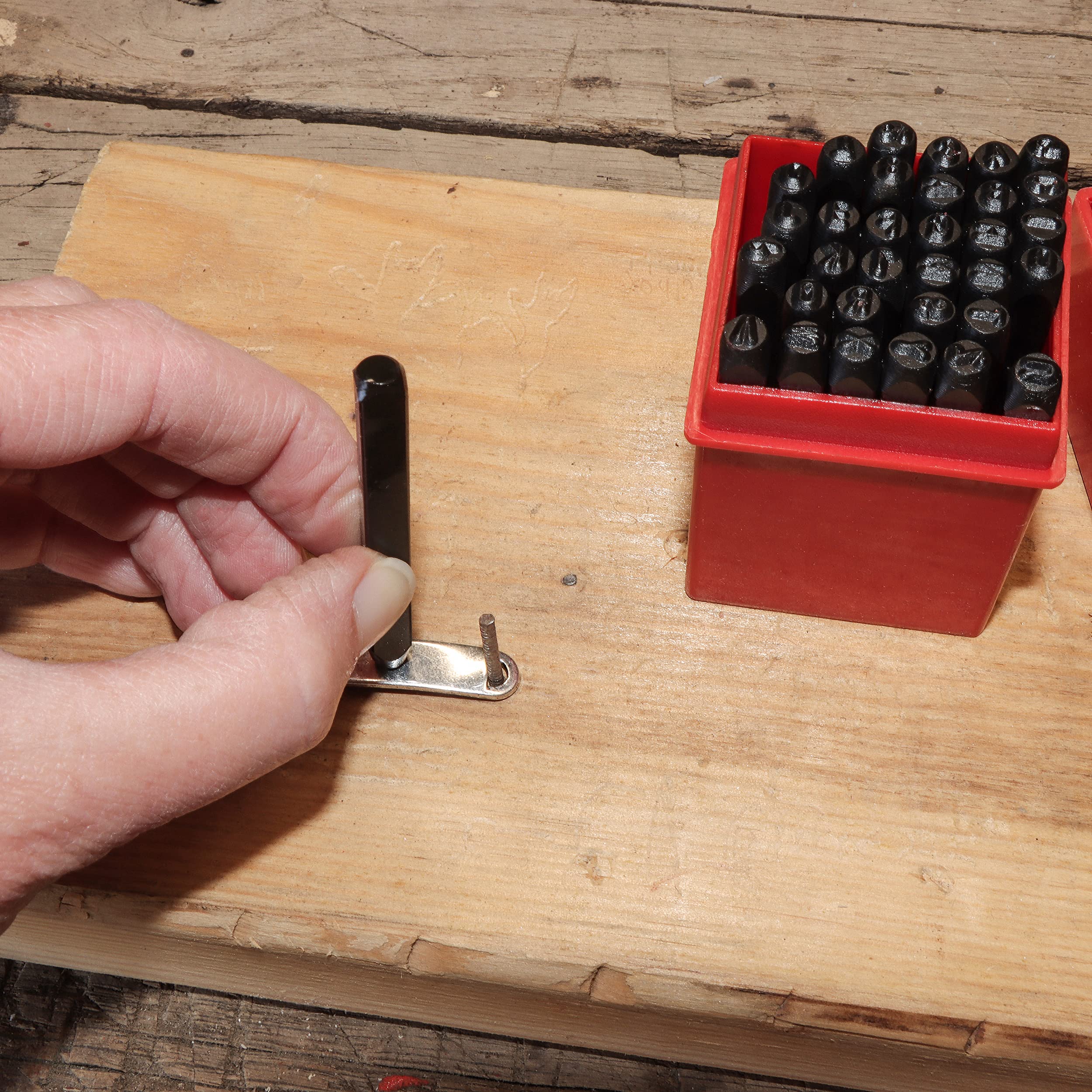 ABN Metal Large 1/4in Stamping 36-Piece Tool Kit – Alphabet, Numbers, Symbols Steel Embossing & Engraving Stamp Set