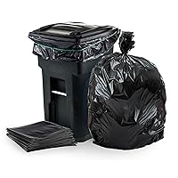 Plasticplace 64-65 Gallon Trash Can Liners for Toter │ 2.0 Mil │ Black Heavy Duty Garbage Bags │ 50” x 60” (50 Count)