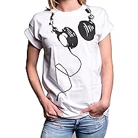 Hip Hop Clothing - Oversized Headphones Tee Shirt - Plus Size Top Comfortable Cut
