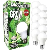 604762 MIRACLE LED ULTRA Grow Commercial Hydroponic LED Grow Light 12W Replaces 150W (10-Pack)