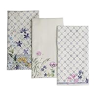 Maison d' Hermine Faience Bundle Set 100% Cotton Set of 3 Kitchen Towels (20 Inch by 27.5 Inch) and Oven Mitt (7.5 Inch by 13 Inch)/Pot Holder (8 Inch by 8 Inch)