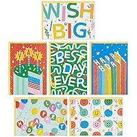Hallmark Assorted Kids Birthday Cards (24 Blank Cards with Envelopes) Wish Big, Best Day Ever
