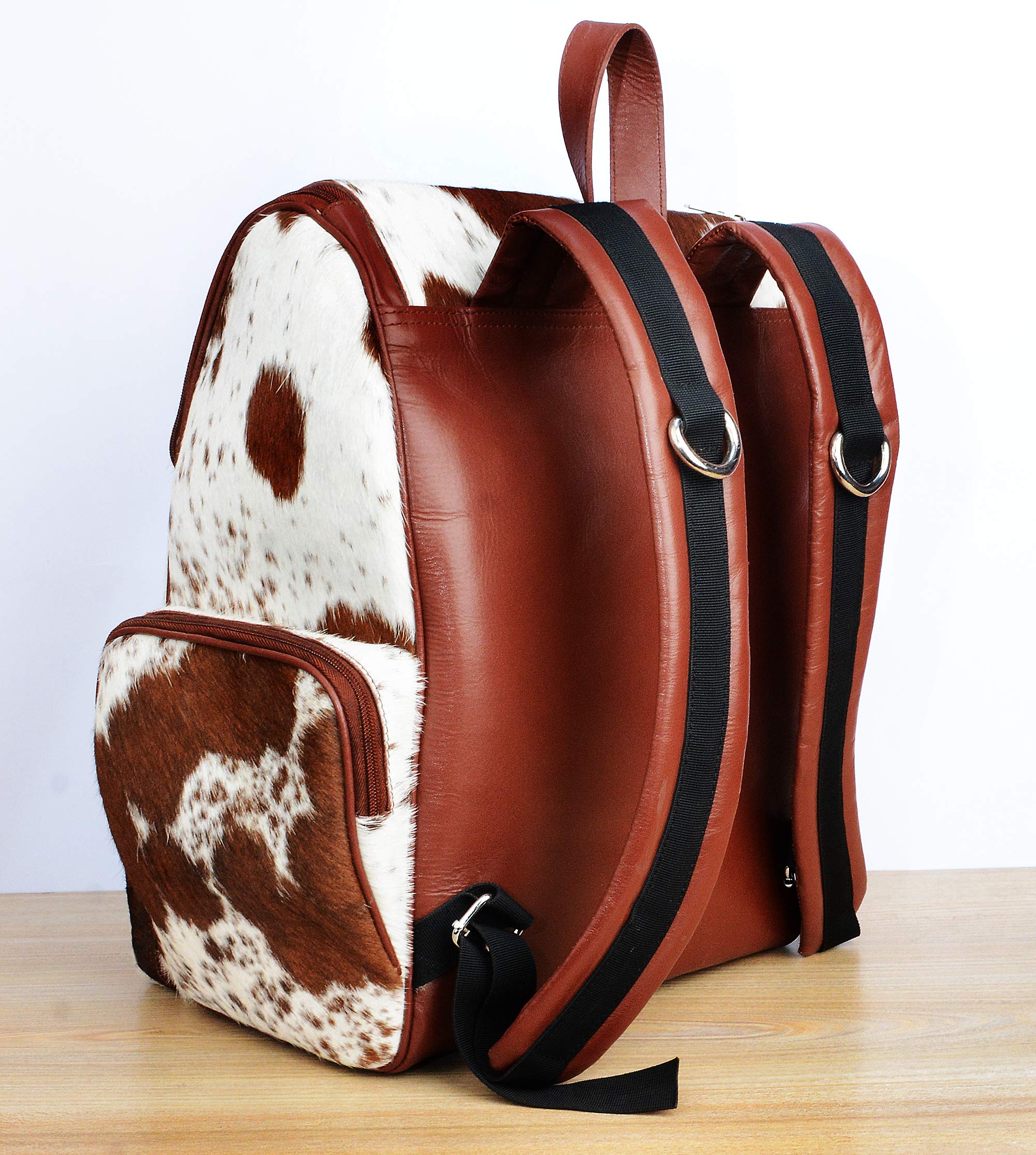 CHICAGO-FASHIONS Adult Leather Backpack Brown Shoulder Bag Brown