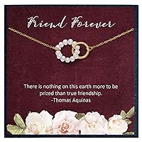 Long Distance Friendship Necklace for Best Friend Long Distance Gift for Best Friend Female, Friends Forever Quote Jewelry Gifts for Friends Leaving