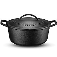 Legend Cookware Cast Iron Dutch Oven | 7qt Heavy-Duty Stock Pot for Frying, Cooking, Baking & Broiling on Induction, Electric, Gas & In Oven | Lightly Pre-Seasoned & Gets Better with Use