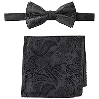 STACY ADAMS mens Classic Pretied Bow Tie With Pocket SquareBow Tie