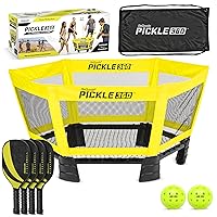 GoSports Pickle 360 Game Set - Pickleball Without a Court - Outdoor Lawn, Beach, and Backyard Paddle Ball Game