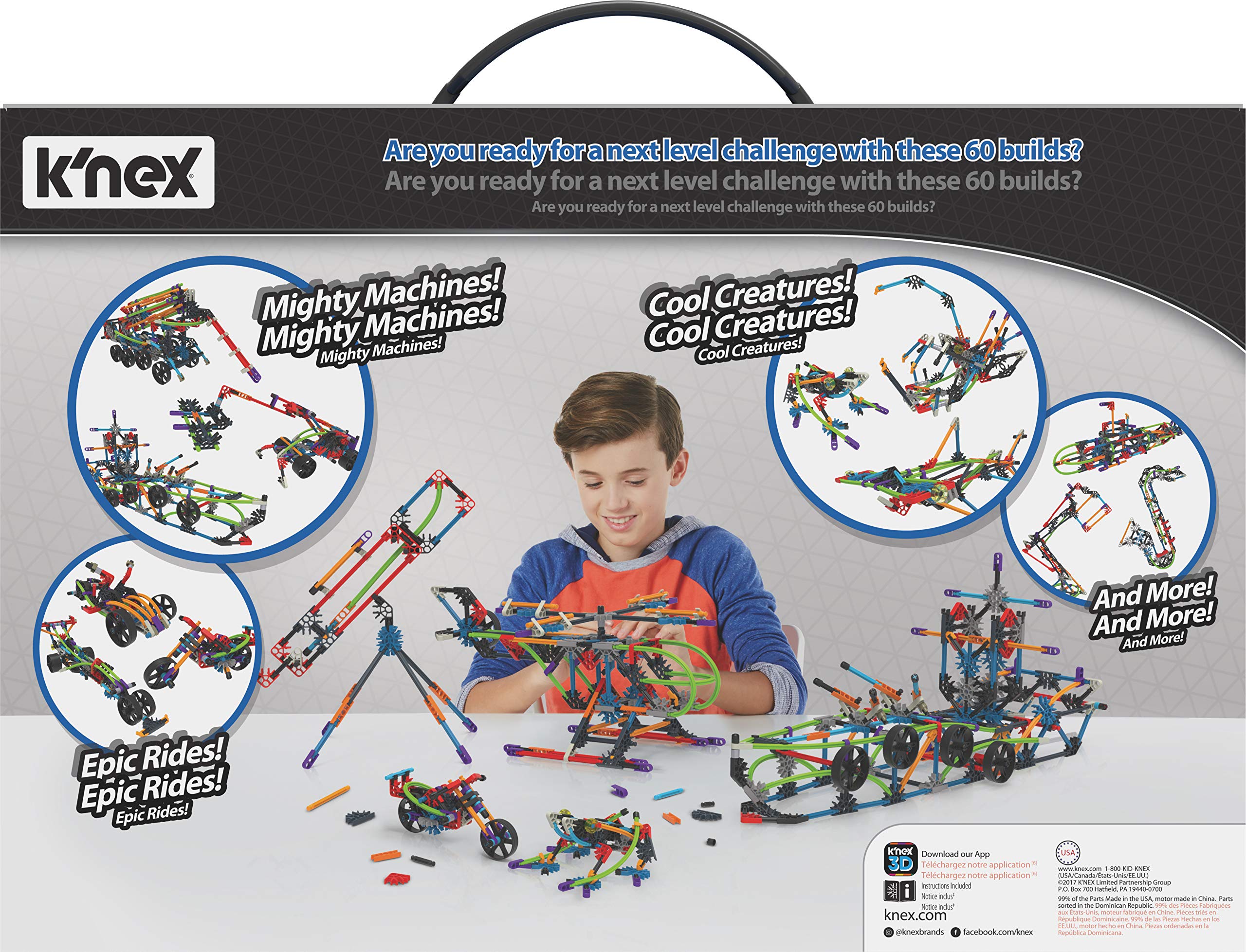 K'nex Intermediate 60 Model Building Set - 395 Parts - Ages 7 & Up - Creative Building Toy, Multicolor, includes K'NEX Parts and Pieces, Instruction Booklet