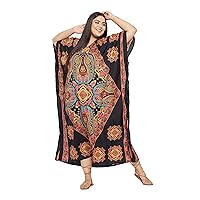 Gypsie Blu Women Plus Size Kaftans Kimono Style Polyester Dresses Loose Caftan Dress Ladies Evening Casual Long Maxi