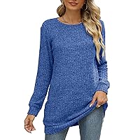 Sweaters for Women Long Sleeve Crewneck Sweatshirt Loose Casual Tunic Tops