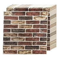 Art3d 20Pcs Large Size 105 Sq.FT 3D Self-Adhesive Foam Brick Wall Panels, Red Brown (20 Pack)