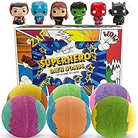 Bath Bombs for Kids with Toys Inside - Organic Bubble Bath Fizzies with Superhero Toy Surprises - Gentle and Kids Friendly Organic Bubble Bath Fizzy, Birthday, Easter Basket Gift for Girls and Boys
