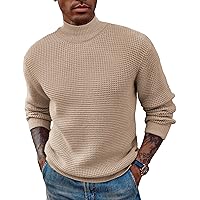 PJ PAUL JONES Mens Sweater Mock Neck Pullover Sweaters Waffle Cable Knit Sweater
