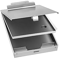 Blue Summit Supplies Aluminum Dual Storage Clipboard, 2 Compartments, Large Heavy Duty Clip for Letter Paper, Great for Office, Jobsite or Classroom
