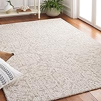 SAFAVIEH Metro Collection Accent Rug - 4' x 6', Beige & Ivory, Handmade Floral Wool, Ideal for High Traffic Areas in Entryway, Living Room, Bedroom (MET879B)