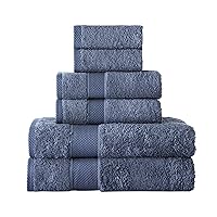 Towels Beyond - Turkish Towels Set of 6-100% Turkish Cotton, Absorbent & Comfy, Includes 2 Bath Towel 2 Hand Towel & 2 Washcloth | (Blue)