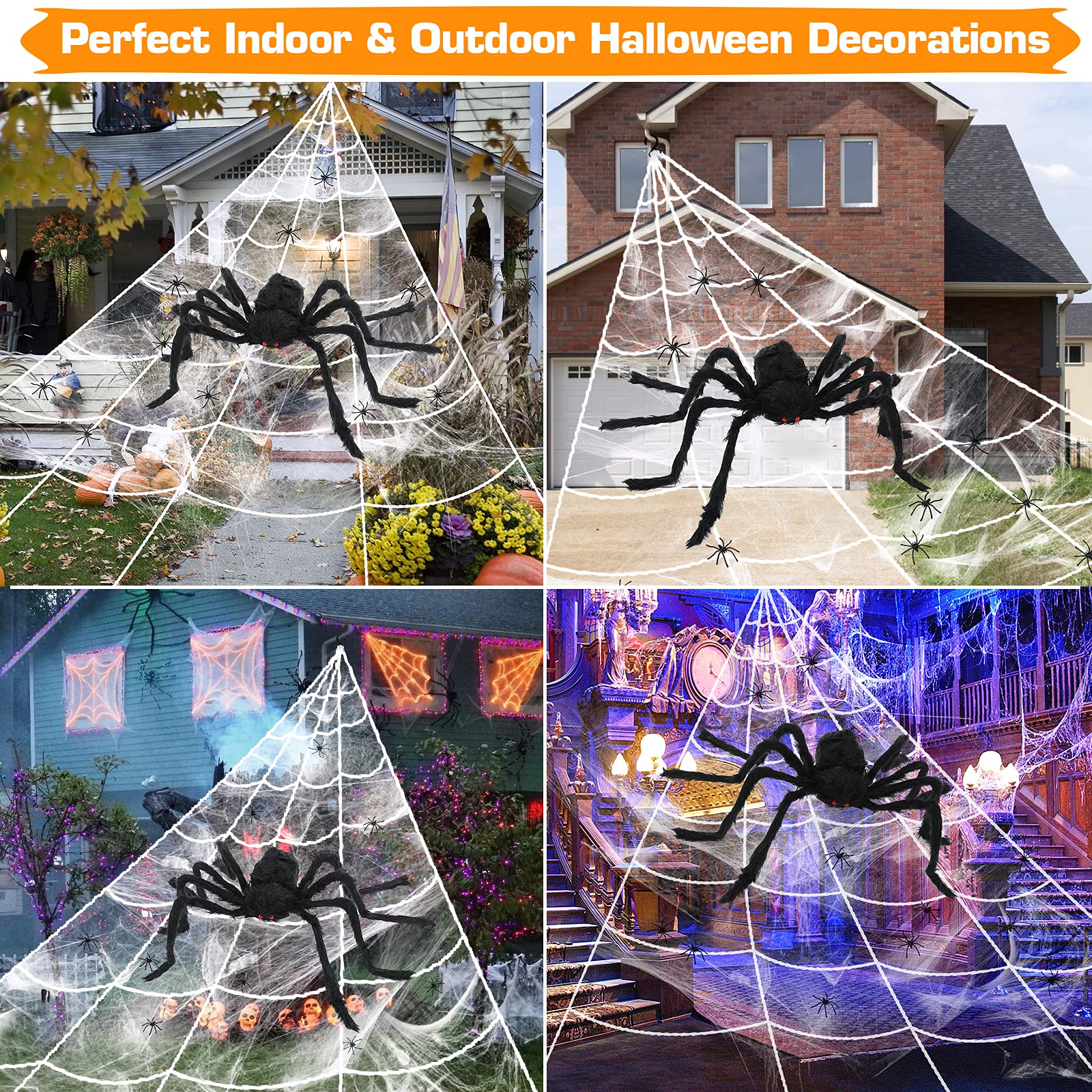Mua Halloween Giant Spider Decorations - 200” Triangular Spider ...