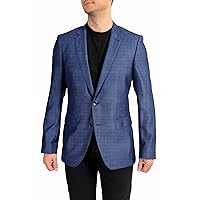 Hugo Boss Men's Huge6 Blue Slim Fit 100% Wool Two Button Blazer US 40L IT 50L