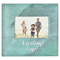 MCS 200-Pocket Vacation Time 4x6 Photo Album with Writing Space, 8.5 x 8.5 Inches, Blue