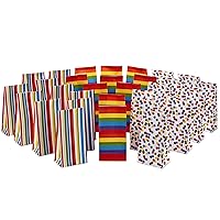 Hallmark Celebrate Rainbow Party Favor and Wrapped Treat Bags (30 Ct., 10 Each of Vertical Stripes, Horizontal Stripes, Dots) for Birthdays, Baby Showers, School Lunches, Care Packages, May Day