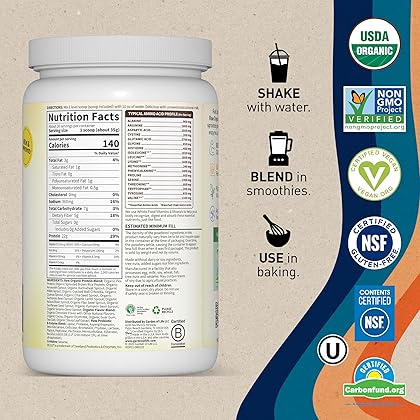 Garden of Life – Organic Vegan Chocolate Protein Powder - 22g Complete Plant Based Raw Protein & BCAAs Plus Probiotics & Digestive Enzymes for Easy Digestion, Non-GMO Gluten-Free, Lactose Free 1.5 LB