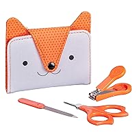 Baby Nail Kit – Includes Baby Nail Clippers, Scissors, and Nail File – Includes a Fox-Shaped Pouch Measures 7” x 4.5” x 0.25” – Ideal for On-The Go