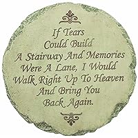 Spoontiques - Garden Décor - If Tears Could Build A Stairway Memorial Stepping Stone - Decorative Stone for Garden