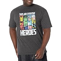 Marvel Big & Tall Classic Everyday Hero Dad Men's Tops Short Sleeve Tee Shirt, Charcoal Heather, 3X-Large