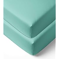 Bacati Solid Mint 2 Pc Cotton Percale Crib Sheets