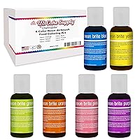  Chefmaster - Neon Liqua-Gel Food Coloring - Fade Resistant Food  Coloring - 6 Pack of 20ml Bottles - Stunning, Vivid Colors with Lightweight  and Easy-To-Blend Formula - Made in the